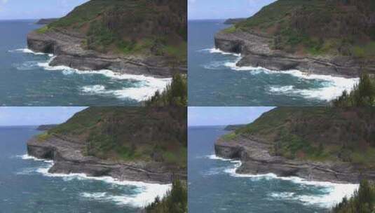海浪冲击海岛悬崖高清在线视频素材下载