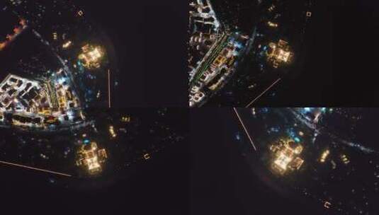 丽水应星楼夜景俯拍高清在线视频素材下载