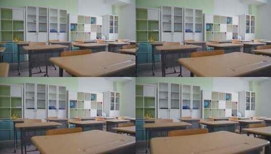 教室 课堂 课桌 黑板 学校 桌椅高清在线视频素材下载