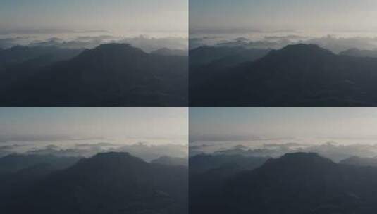 云雾缭绕山峦地貌高清在线视频素材下载