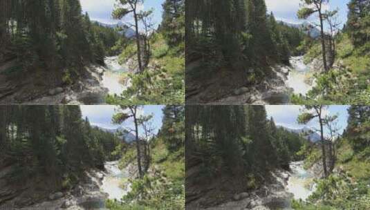 林间的小瀑布高清在线视频素材下载