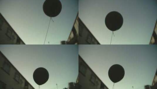黄昏太空气球升空的特写镜头高清在线视频素材下载