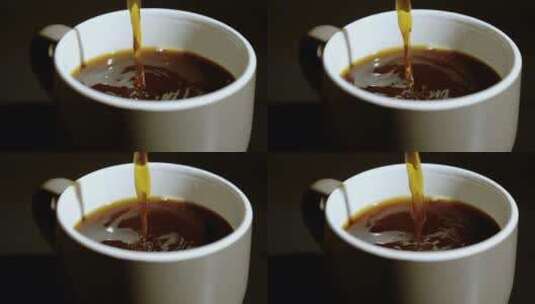 慢镜头下的倒咖啡高清在线视频素材下载