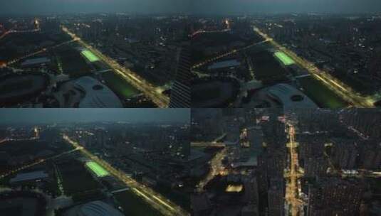 西安夜景合集西安城市风光夜景西安地标建筑高清在线视频素材下载