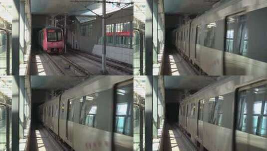 行驶中的重庆地铁轻轨视频素材高清在线视频素材下载