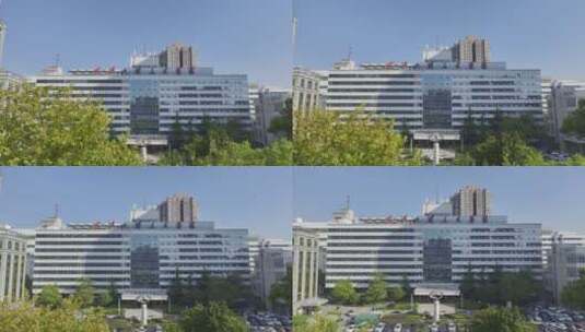 武汉大学人民医院上升下摇镜头高清在线视频素材下载