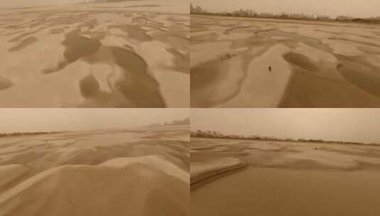 【fpv】穿越城市干枯的河床高清在线视频素材下载