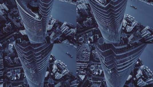 上海中心大厦俯拍风光高清在线视频素材下载