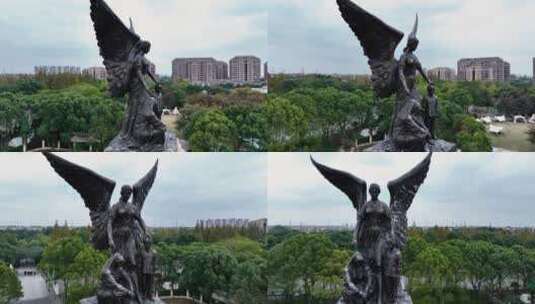 车墩影视城天使雕塑高清在线视频素材下载