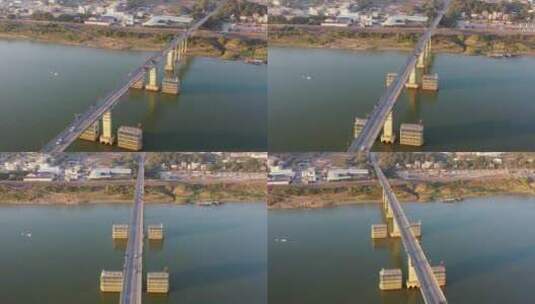 广东德庆西江大桥航拍4K视频高清在线视频素材下载