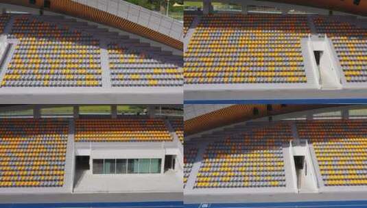 深圳龙华文体中心球场看台左横移高清在线视频素材下载