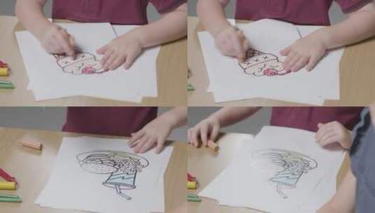 儿童涂鸦冰淇淋的特写 高清在线视频素材下载