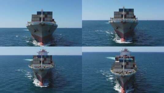 航拍远洋货轮高清在线视频素材下载
