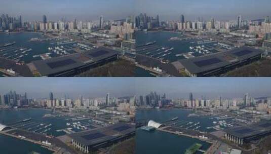 4K  航拍青岛海滨城市高清在线视频素材下载