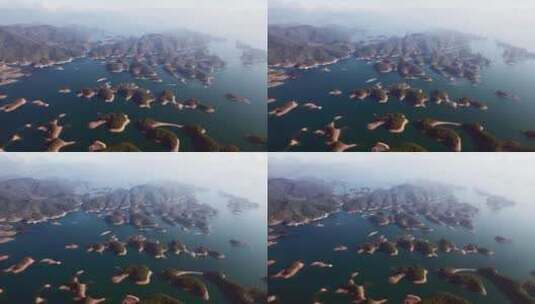 航拍杭州千岛湖风光高清在线视频素材下载