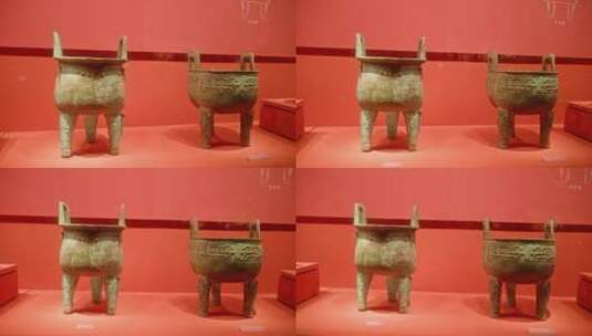 湖南省博物馆历史文物青铜器高清在线视频素材下载