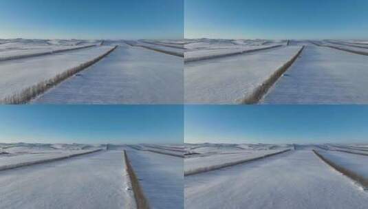 内蒙古雪域雪原田野雪景风光高清在线视频素材下载