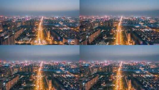 济宁城市航拍延时夜景高清在线视频素材下载