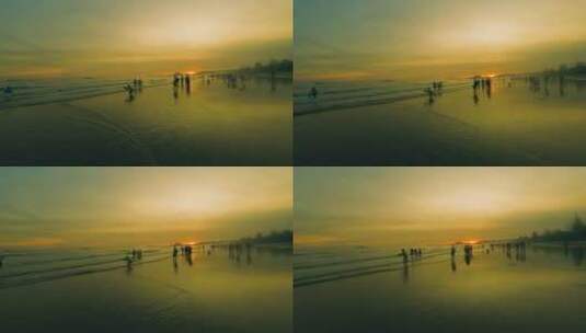 海边沙滩日落高清在线视频素材下载