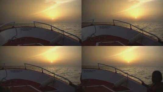 在船上拍摄的日落高清在线视频素材下载