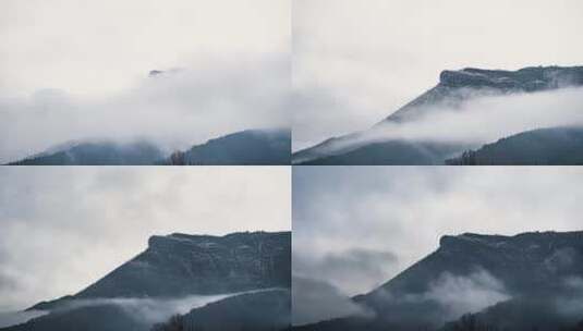 山峰云雾消散延时高清在线视频素材下载
