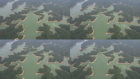 广州从化流溪河森林公园水库航拍高清在线视频素材下载
