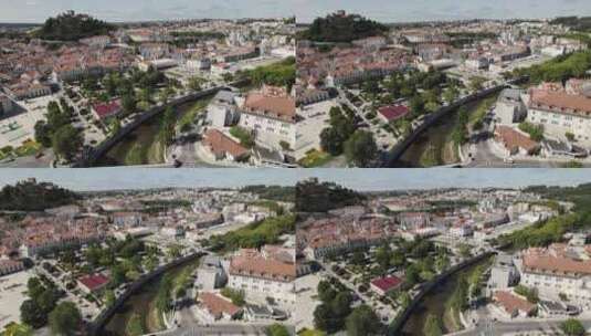 梦幻般的白色度假小镇，莱里亚，葡萄牙，城市景观，天线高清在线视频素材下载