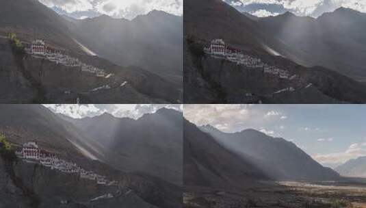 西藏建筑+山峰高清在线视频素材下载
