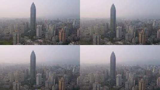 4k 航拍浙江温州城市建筑天际线高清在线视频素材下载