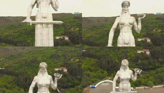 格鲁吉亚之母苏联纪念碑高清在线视频素材下载