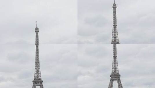 巴黎和法国最容易辨认的象征缓慢倾斜4K2160p超高清视频-法国埃菲尔铁塔高清在线视频素材下载