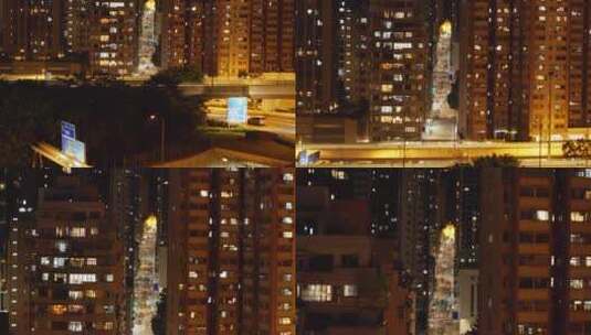 香港城市夜景航拍高清在线视频素材下载