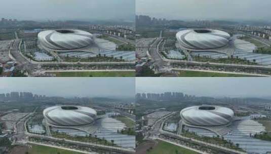 重庆龙兴足球场航拍高清在线视频素材下载