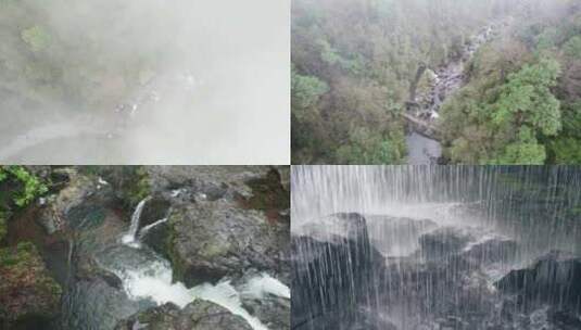 下雨天的山间溪流高清在线视频素材下载