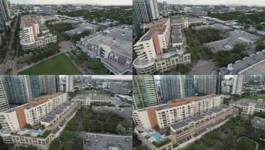 混合用途混合房地产开发市中心迈阿密商店和公寓4k高清在线视频素材下载