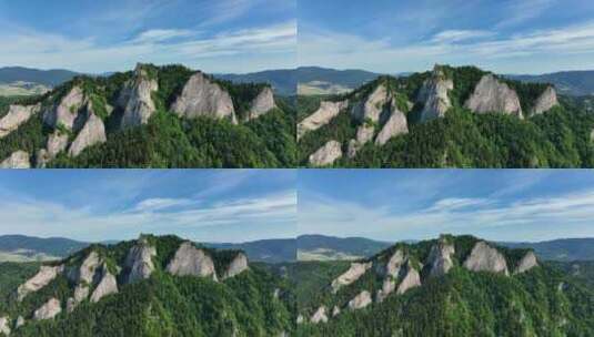 波兰皮涅尼特齐·科罗尼山的鸟瞰图高清在线视频素材下载