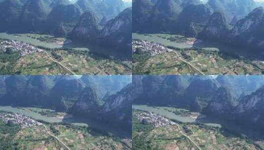 桂林杨堤风景区航拍高清在线视频素材下载