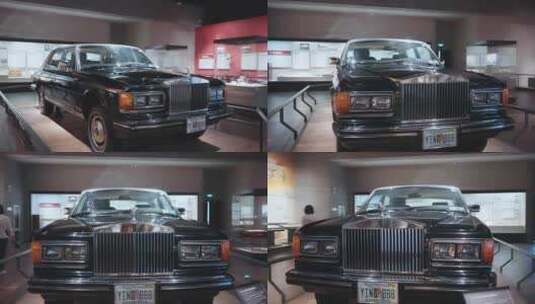 宁波帮博物馆内近代应行久的劳斯莱斯轿车高清在线视频素材下载