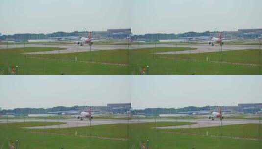 民航飞机机场跑道起飞高清在线视频素材下载