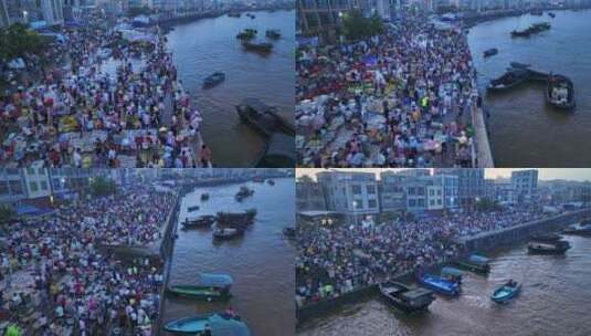 4k湛江江洪天光鱼市渔港码头卸鱼海鲜分拣高清在线视频素材下载