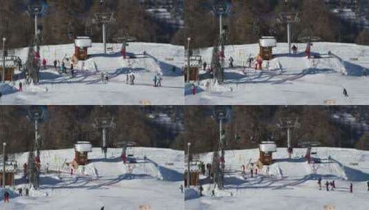 在雪山上滑雪高清在线视频素材下载