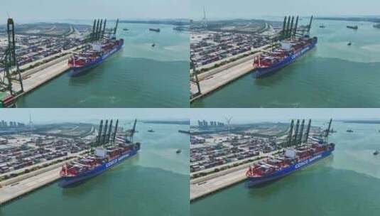 天津港码头航拍高清在线视频素材下载