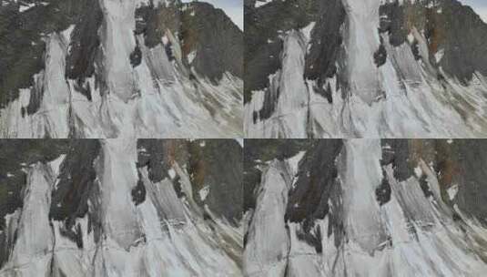 航拍川西格聂山区阿萨贡格雪山冰川高清在线视频素材下载