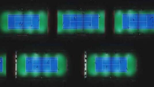 航拍健身中心网球场高清在线视频素材下载