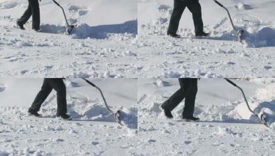 用铲子除雪高清在线视频素材下载