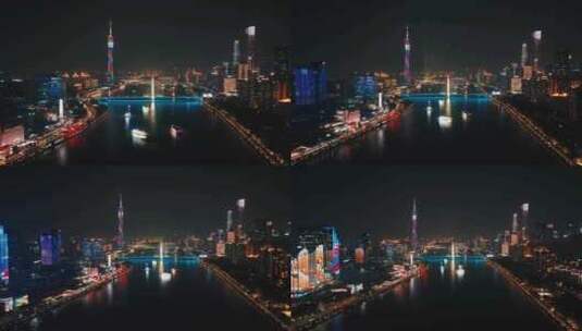 广州城市夜景 广州城市 广州美景 珠江新城高清在线视频素材下载