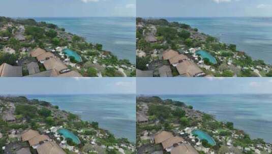 印尼巴厘岛金巴兰海滨度假村航拍自然风光高清在线视频素材下载