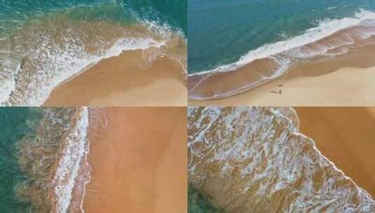航拍 三亚 海浪 沙滩 大海高清在线视频素材下载