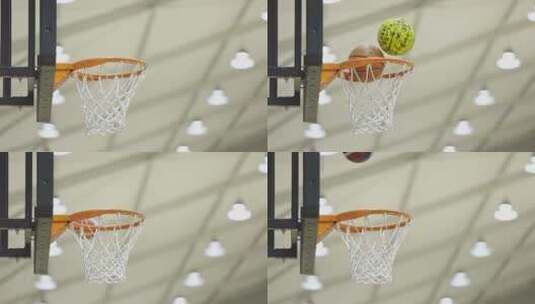 篮球比赛练习投篮游戏篮框高清在线视频素材下载