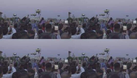 在天安门广场拍照的人群高清在线视频素材下载